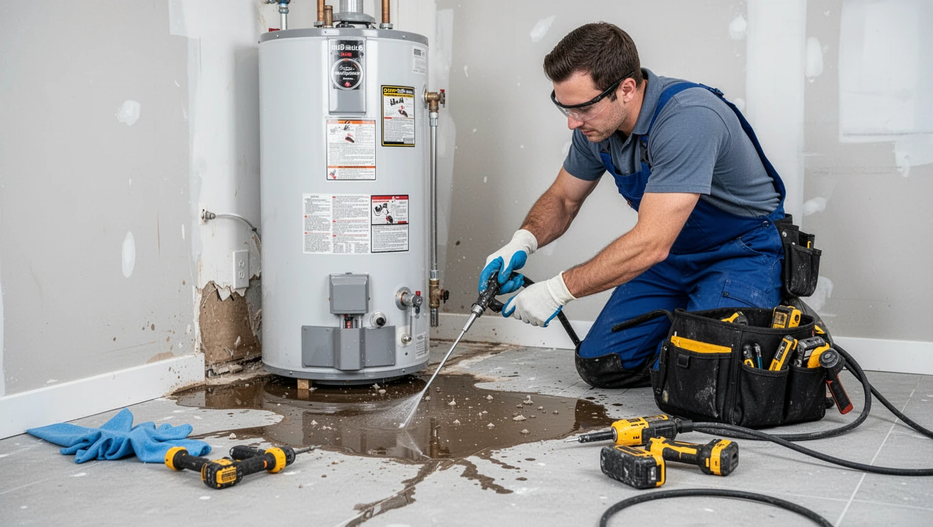 Water Heater Leak Cleanup